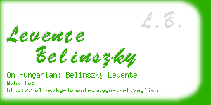 levente belinszky business card